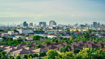 Cityscape and skyline with blue sky photo