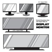 2D flat monitor set vector