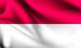 Indonesia 3d flag  vector