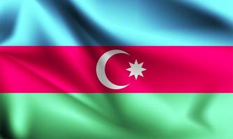 bandera 3d de azerbaiyán vector