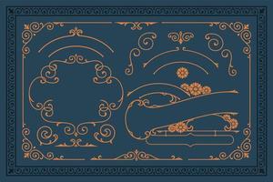 Set of vintage vector borders and design elements