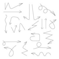 Set of hand drawn arrows vector
