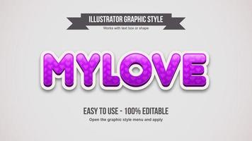 Purple heart pattern rounded text vector