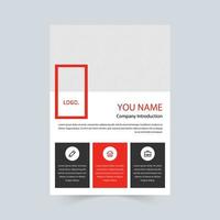 Company corporate leaflet in red, black and white vector
