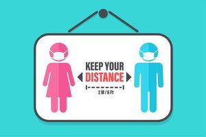 Keep your distance sign  vector