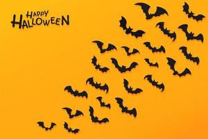 Halloween poster with vampire bat silhouettes vector