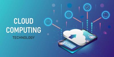 Isometric design of concept cloud computing technology vector