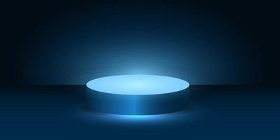 3d glowing cylinder stand vector