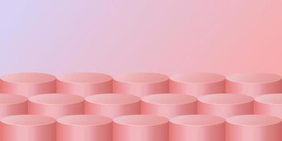 Pastel pink 3d cylinder design vector
