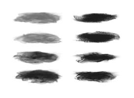 Set of black brush strokes vector