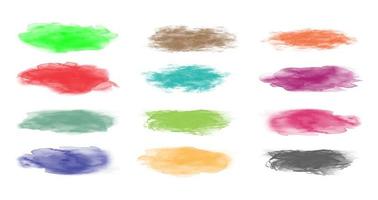 Set of colorful brush strokes vector