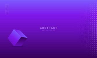 Purple gradient design with 3d shape vector