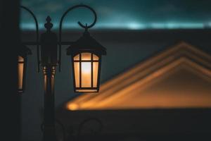 Illuminated street lamp photo