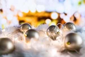 Christmas bulbs close up photo