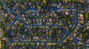 Bird's eye view of houses photo