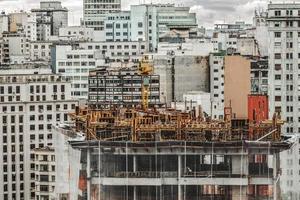 Yellow scaffolding building photo