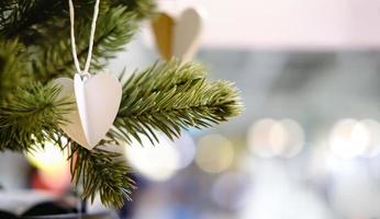 Heart-shaped ornament on tree photo