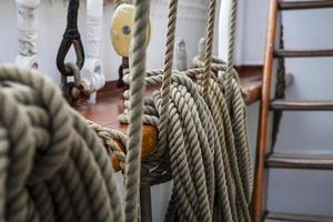 Close up of sailing rope photo