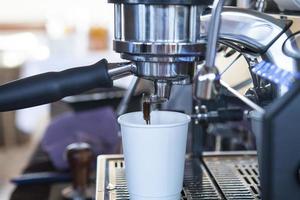 Close up view of espresso machine  photo