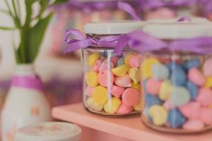 Two colorful candy jars photo