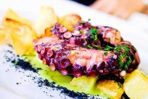 Close-up of octopus dish photo