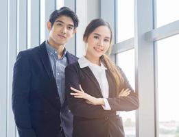 Young successful business people smiling  photo