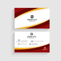 Red and Yellow Curve Design Double-sided Business Card vector