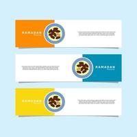 Ramadan Kareem banner with a plate containing dates vector