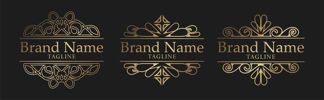 Luxury flourish border set vector