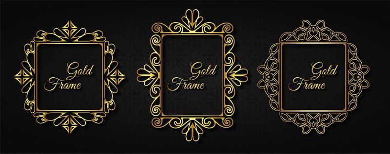Luxury golden invitation frame set