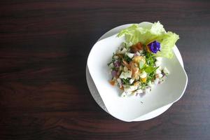 Vegetable salad with shrimp photo