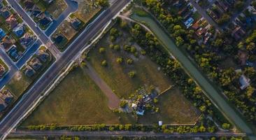 Bird's eye view of road photo