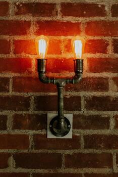 Steel pipe lamp photo