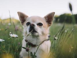 White and brown Chihuahua