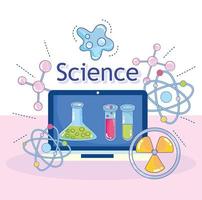 ciencia portátil dispositivo descubrimiento matraz molécula laboratorio de investigación nuclear vector