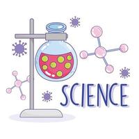 Science Beaker in Rack Chemistry Molecule Research Laboratory vector