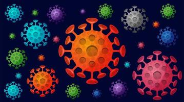 Colorful Coronavirus cells design vector