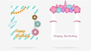 Set of birthday decorative photo frames vector