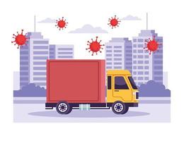 Truck delivery service vector