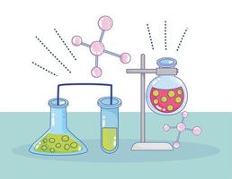 Science Beaker Flask Molecule Experiment Research Lab vector