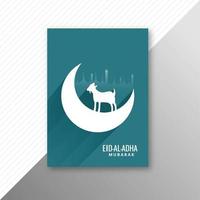 Traditional eid al adha mubarak greeting with goat design  vector
