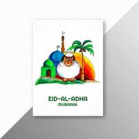 Hermoso diseño de tarjeta de oveja eid al adha de vacaciones. vector