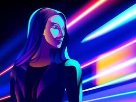 efecto de senderos de luz cyberpunk en vector