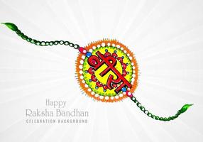 Beautiful happy raksha bandhan hand drawn card design  vector