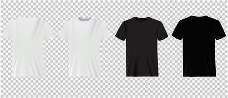 camisetas blancas y negras sobre transparencia vector