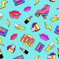 90s pop style seamless pattern vector