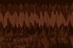 Mystery brown cave tunnel landscape vector