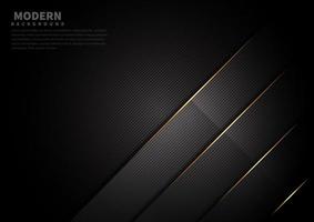 Dark striped design and angled layers with gold borders vector