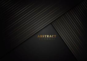 Diagonal angled layers with striped gold lines on black vector