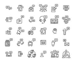 Message outline icon set vector